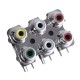 RCA колодка на 6 виходів L-KLS1-RCA-602-T-YE-WH-RE-GR-WH-RE