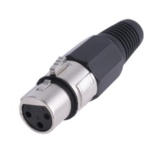 Штекер "мама" XLR 3P, на кабель, чорний AL1205-Bochen