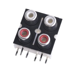 RCA колодка на 4 виходи KLS1-RCA-401-T-WH-WH-RE-RE