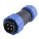 Разъём герметичный IP68. SP21 Вилка- 4pin (L-KLS15-W21A1-04)