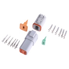 Комплект автомобільних 6pin роз'ємів Deutsch DT DT04-6P / DT06-6S з контактами та ущільнювачами