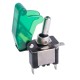 Тумблер с крышкой зелёный (ASW07+SAC01N green), 3pin, 20A, 12V