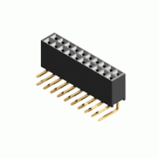 PBD-20R CB91202H100 гнізда на плату, 2х10, кутові, 2,54мм