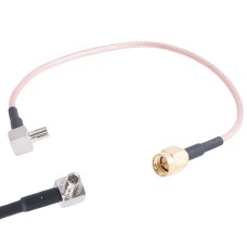 Перехідник SMA-M <->TS9-M кутовий на проводі RG316, 20см