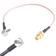 Перехідник RP-SMA-F <->TS9-M кутовий на проводі RG316, 20см