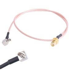 Перехідник RP-SMA-F <->TS9-M кутовий на проводі RG316, 50см