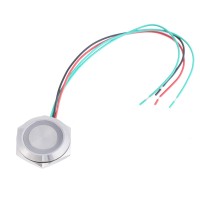 Кнопка антивандальная плоская з белым подсветкой 12-24V.