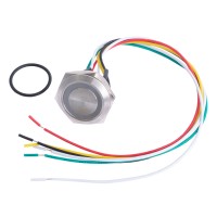 Кнопка антивандальная плоская з RGB подсветкой 12-24V