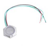 Кнопка антивандальная плоская з синим подсветкой 12-24V
