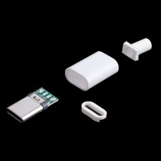 Роз'єм USB 3.1 Type-C 24 pin на кабель білий