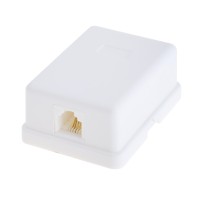 Розетка телефонная 6P4C, накладная, белая 55x40mm (GT1-7013-6p4c)