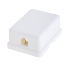 Розетка телефонна 6P4C, накладна біла 55x40mm GT1-7013 -6p4c