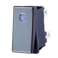 Переключатель LBCX2810.5, клавиша серебряная, подсветка зелёная, 5-24V Lanboo