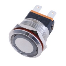 Кнопка LB22C з синьою підсвіткою: кільце, 9-24В, з фіксатором