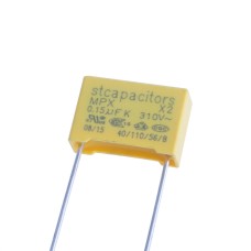 MPX class X2 150nF 310VAC K/-10%, P , 15mm, 6x12x18mm STX2-154K31L15 конденсатор плівковий