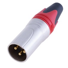 Гніздо "тато" XLR male-red, на провід, корпус металевий, червоне