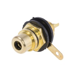 Гніздо RCA чорне на панель, золочене L-KLS1-RCA-108-G-B/65