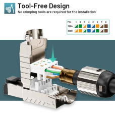RJ45 конектор "тато" 40Gbps Cat7 для монтажу без обтиску. MRC7-N2