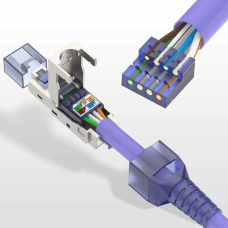 RJ45 конектор "тато" 40Gbps Cat8 для монтажу без обтиску. MRC8-N1-BK