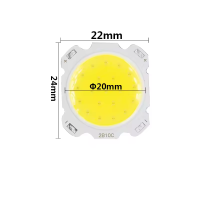 Светодиод 5W, белый холодный 6500K 24x22 mm, COB