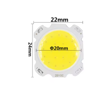 Світлодіод 7W, білий нейтральний 4000K 24x22 mm, COB