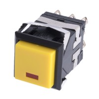 Кнопка PSW-10L Yellow без фиксации, с подсветкой (on) -off