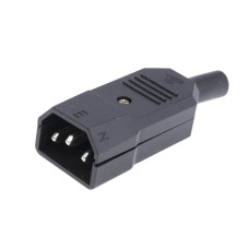 Роз'єм AC-101 на мережевий кабель 220В 10А 3 вилки в гнізді C14 €