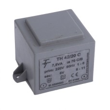 Трансформатор залитий 7,5VA, 6 V, TH42/20G 6V код EI 4220G 03 Тортранс
