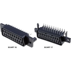 SCART-16 тип:SCART; гніздо; "мама"; прямий; THT на панель