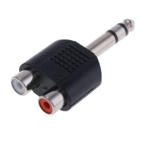 AC-011 Адаптер; Jack 6,35мм вилка, RCA гнездо x2; stereo