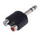 AC-011 Адаптер; Jack 6,35мм вилка, RCA гнездо x2; stereo