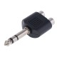 AC-011 Адаптер; Jack 6,35мм вилка, RCA гнездо x2; stereo
