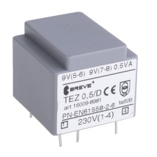 Трансформатор залитий 0,5VA, 2x9 V, TEZ0.5/D230/9-9V BREVE TUFVASSONS