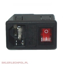 Гніздо живлення AC 3PIN на комп. корпус запобіжник кнопка WTY0123