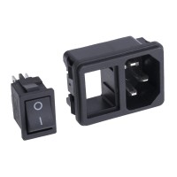 KLS1-AS-303-2 розетка питания AC 250V 10A с выключателем