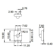 Світлодіод 0,3W, жовтий EP2034-150A1 Paralight