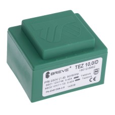 Трансформатор залитий 10VA, 2х12 V, TEZ10/D230/12-12V BREVE TUFVASSONS