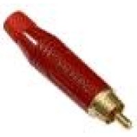 Вилка RCA красный, на провод, IP40; позолота (ACPR-RED)