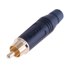 Вилка RCA чорна, на провід, IP40; позолота ACPR-BLK