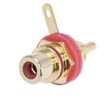 Гніздо RCA червоне на панель, ізольоване, позолота CC-222R