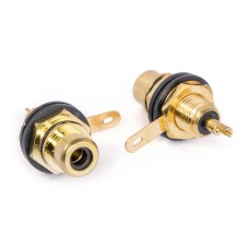 Гніздо RCA чорне на панель, ізольоване, позолота CC-222B