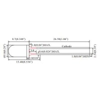 Светодиод 5mm желтый 568nm 40 (TY-50UY1D40-200 Toyo)