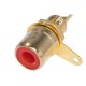 Гнездо RCA красный на панель, золоченый (CC-117)
