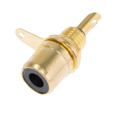 Гніздо RCA чорне на панель, золочене CC-116