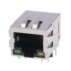 Розетка RJ45 на плату, зі світлодіодами і трансформатором KLS12-TL002R-1 * 1-G/Y-1-03