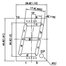 SA12-11YWA індикатор семисегментний