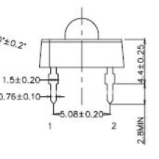 Світлодіод 7,6х7,6х4мм червоний 628нм, 90 ° LP377THR1-70G Cotco