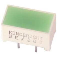 DE/2GD LIGHT BARS 7.5x14mm GREEN, 568 nm, 52mcd