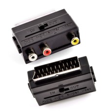 Перехідник Scart plug to 3 RCA jack W/switch GT1-5013