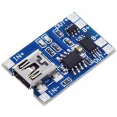 Зарядний модуль TP4056 Mini-USB з функцією захисту акумулятора